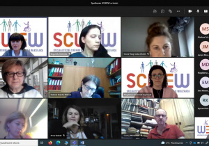 Screen zawierający zdjęcia uczestników spotkania koordynatorów projektu.
